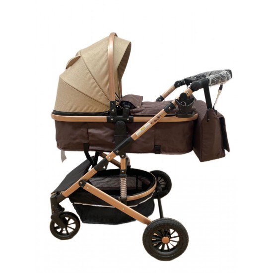 Carucior L-Sun T7, 2 in 1, suspensie pe roata, reversibil, 0-36 luni, BEJ Carucioare si articole de transport