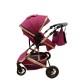 Carucior L-Sun T7, 2 in 1, suspensie pe roata, reversibil, 0-36 luni, BORDO Carucioare si articole de transport