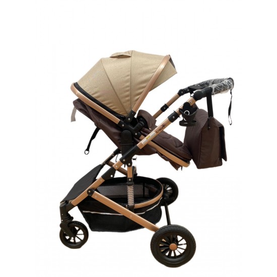 Carucior L-Sun T7, 2 in 1, suspensie pe roata, reversibil, 0-36 luni, BEJ Carucioare si articole de transport