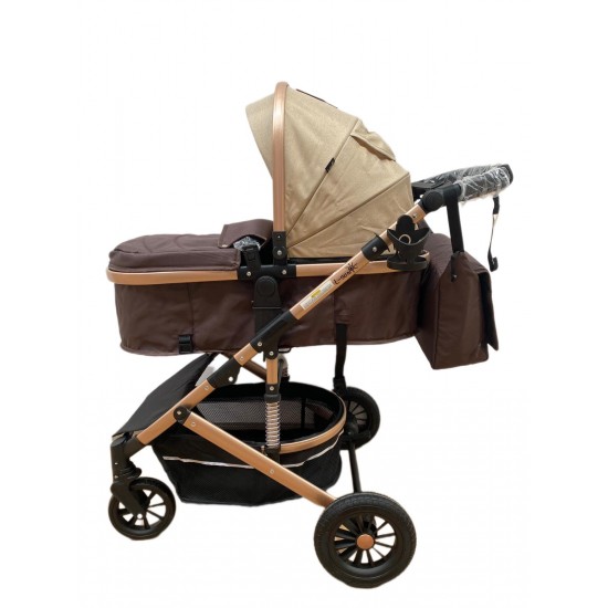 Carucior L-Sun T7, 2 in 1, suspensie pe roata, reversibil, 0-36 luni, BEJ Carucioare si articole de transport