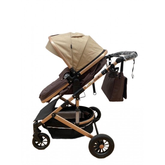 Carucior L-Sun T7, 2 in 1, suspensie pe roata, reversibil, 0-36 luni, BEJ Carucioare si articole de transport