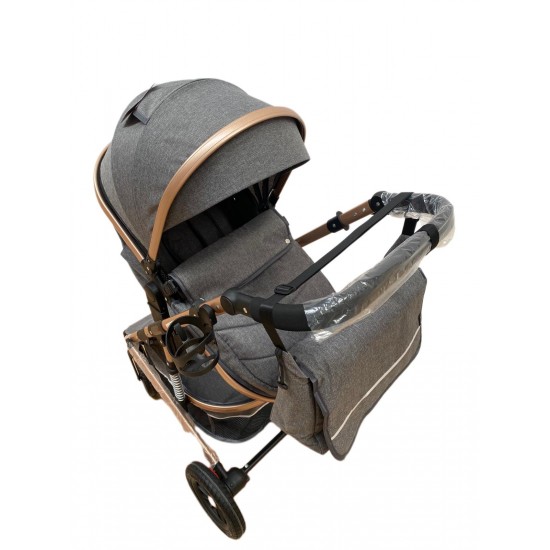 Carucior L-Sun T7, 2 in 1, suspensie pe roata, reversibil, 0-36 luni, gri Carucioare si articole de transport
