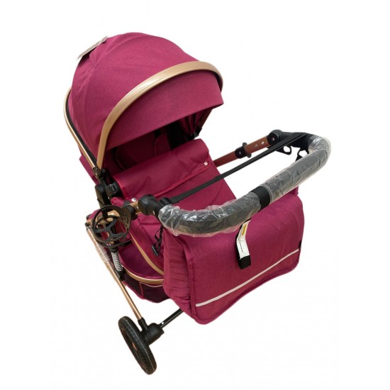 Carucior L-Sun T7, 2 in 1, suspensie pe roata, reversibil, 0-36 luni, BORDO Carucioare si articole de transport