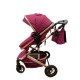 Carucior L-Sun T7, 2 in 1, suspensie pe roata, reversibil, 0-36 luni, BORDO Carucioare si articole de transport