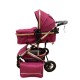 Carucior L-Sun T7, 2 in 1, suspensie pe roata, reversibil, 0-36 luni, BORDO Carucioare si articole de transport