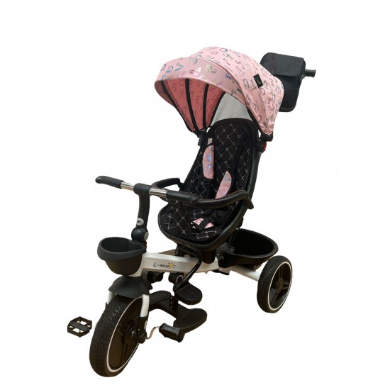 Tricicleta evolutiva GGBSL01TR , cu pozitie de somn si scaun rotativ SL LITERE ROZ Triciclete Tricicleta evolutiva GGBSL01TR , cu pozitie de somn si scaun rotativ SL LITERE ROZ Triciclete