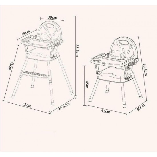 Scaun de masa 3 in 1 pentru copii, Bubu-Still, roz Jucarii si accesorii bebelusi